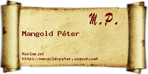 Mangold Péter névjegykártya